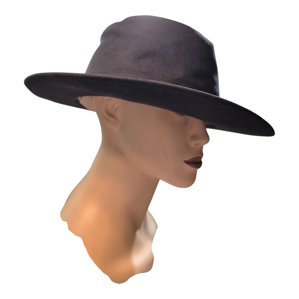 New With Tags Hermes Mens Women's Gray Black Fedora Hat Linen Derby 60 - Picture 10 of 12